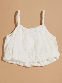 Edie Eyelet Bubble Tank -Tullabee 001890 B1489W119BD WHITE 01