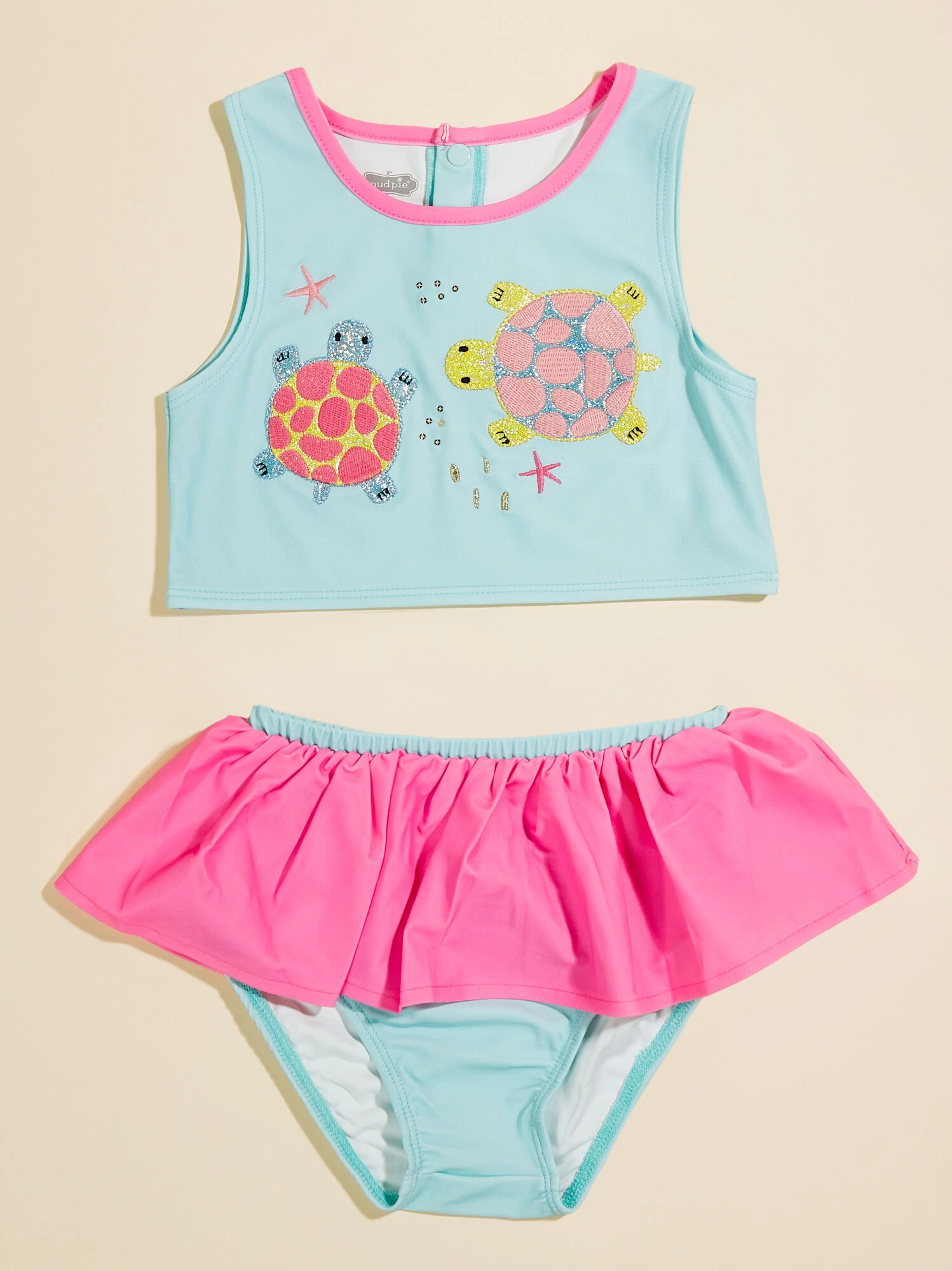 Tiffany Turtle Ruffle Swim Set By Mudpie 4 Tiffany Turtle Ruffle Swim Set By Mudpie - Image 2
