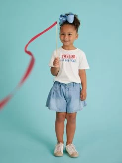 Kaylee Pleated Denim Shorts